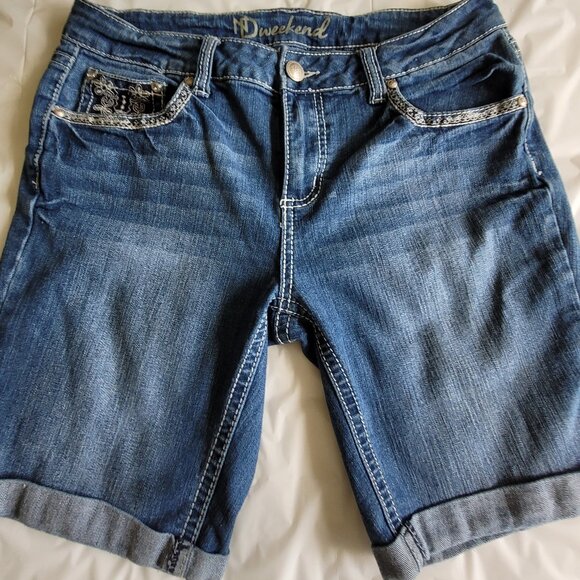 Blue Jean Womens Shorts Embellished Embroidered ND Weekend Size 10 - Picture 9 of 14